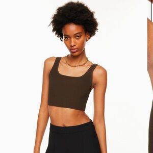 ARITZIA BABATON SCULPT KNIT RIBBED TANK SIZE SMALL